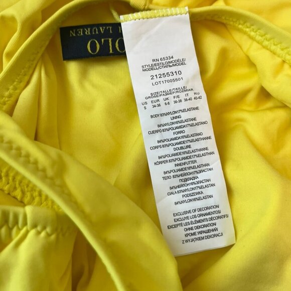 Polo Ralph Lauren Women's Martinique One Piece Swimsuit in Yellow Size Small - Picture 4 of 4